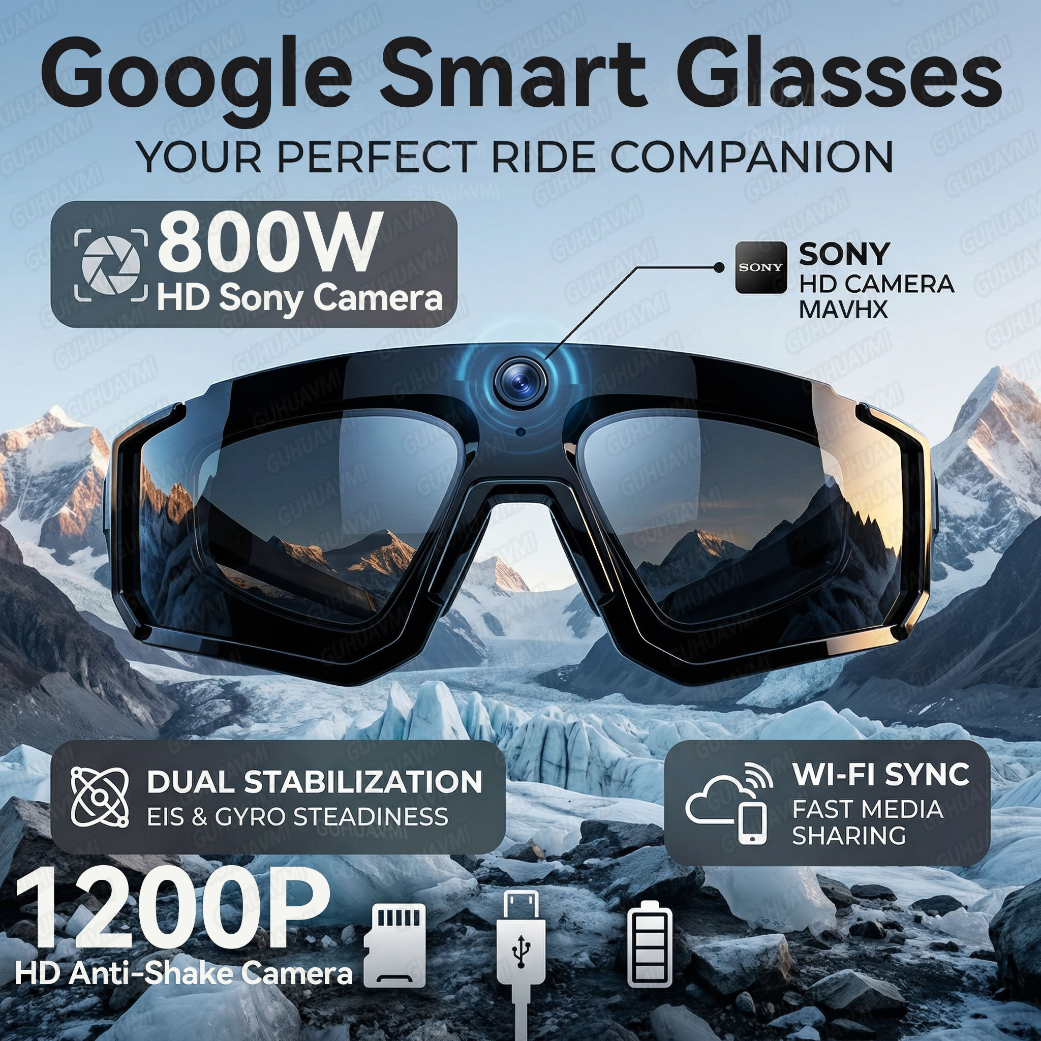 Smart Glasses Lens - Smart AI Camera Glasses 1200P Video