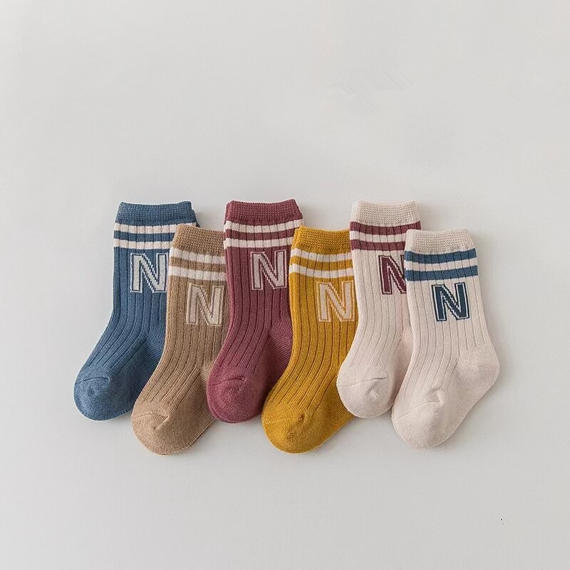 3 Pairs Baby Letter Socks Knit - Baby Sock Oximeter 리뷰 및 가격