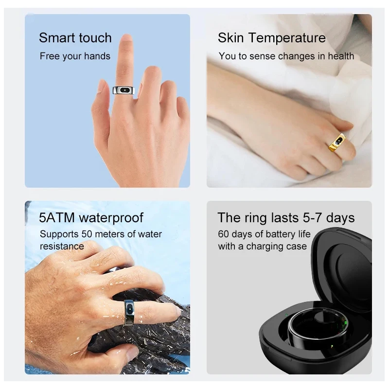Smart Ring with Charging Case  - Temperature Ring Skin 리뷰 및 가격
