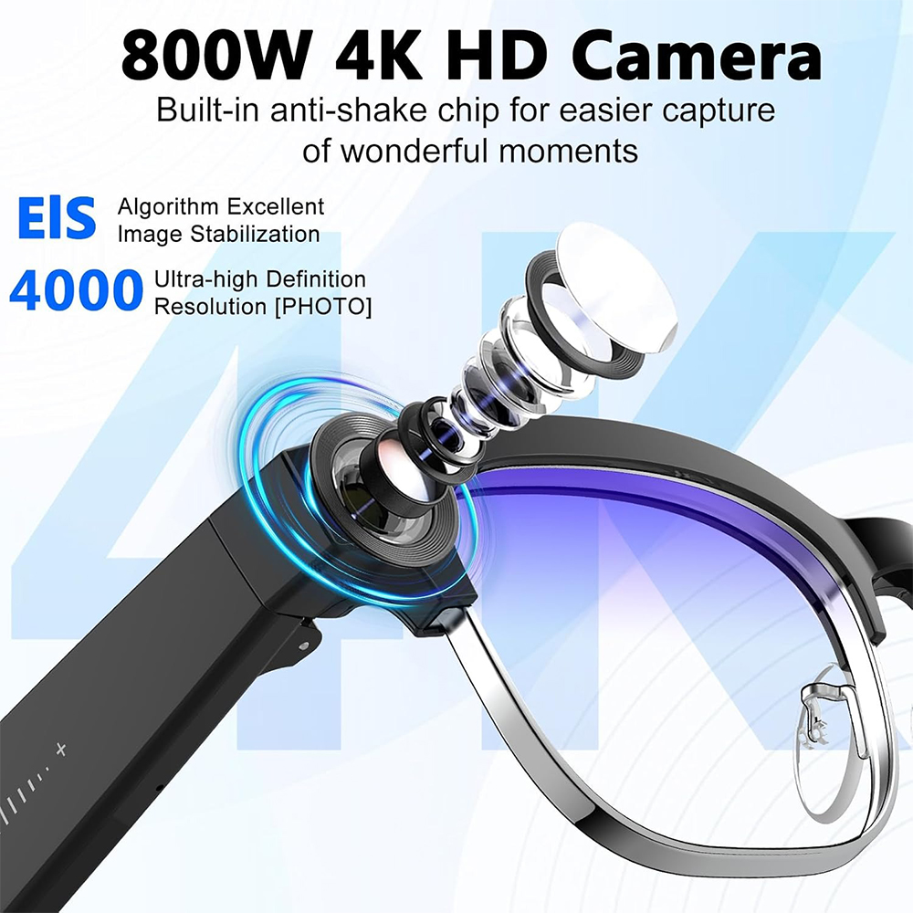 4K Smart AI Glasses 8MP Camera - Smart Glasses Lens 리뷰 및 가격